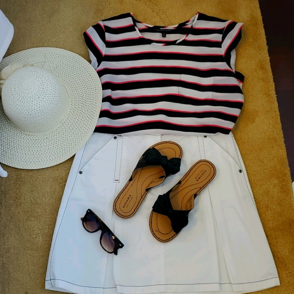 Victoria's Secret black, white and pink striped